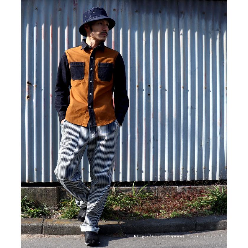 試着のみ キャプテンズヘルム オックスフォード シャツ ラリー スミス カスタム Fujikinbai Combo Work Shirt / 富士金梅コンボワークシャツ