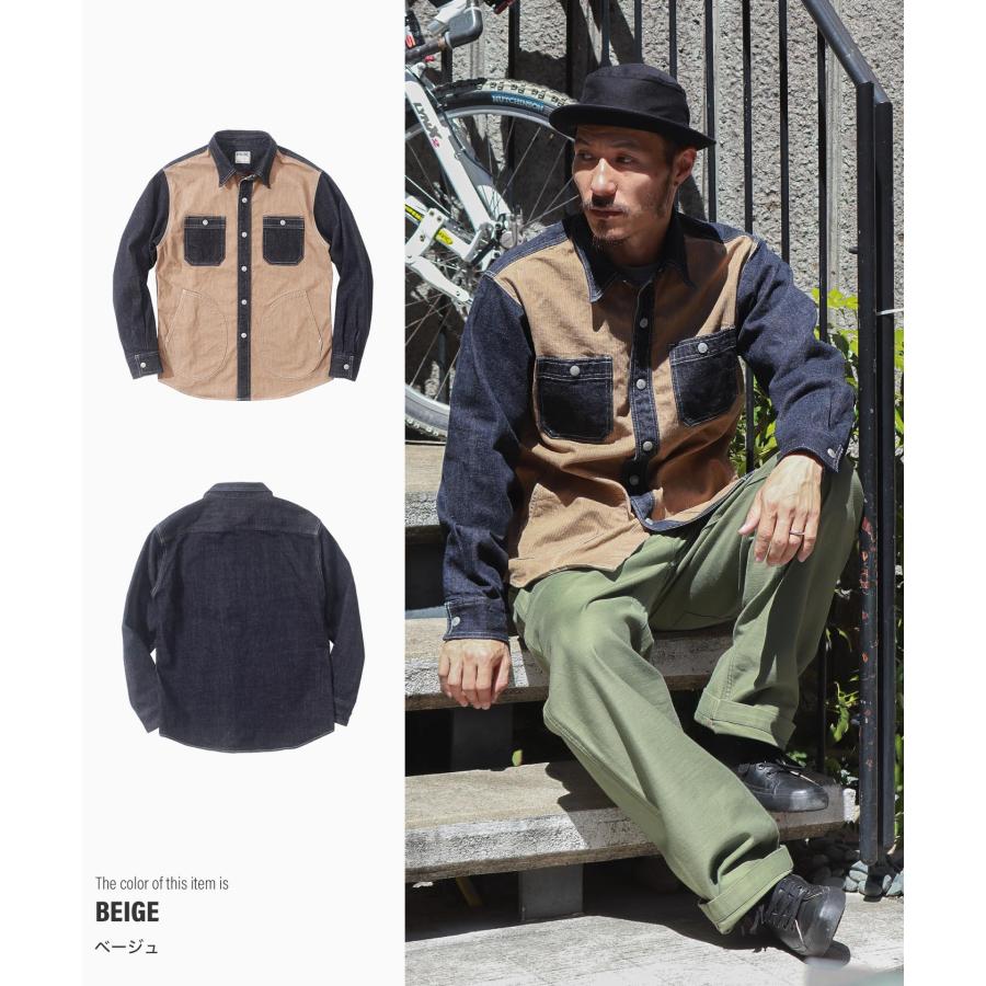児島ジーンズ 公式通販 デニム コンボ ヘリンボーン シャツ ワークシャツ 切り替えシャツ 【RNB-282】 | 児島ジーンズ | 15