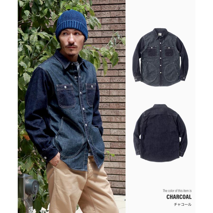 児島ジーンズ 公式通販 デニム コンボ ヘリンボーン シャツ ワークシャツ 切り替えシャツ 【RNB-282】 | 児島ジーンズ | 18