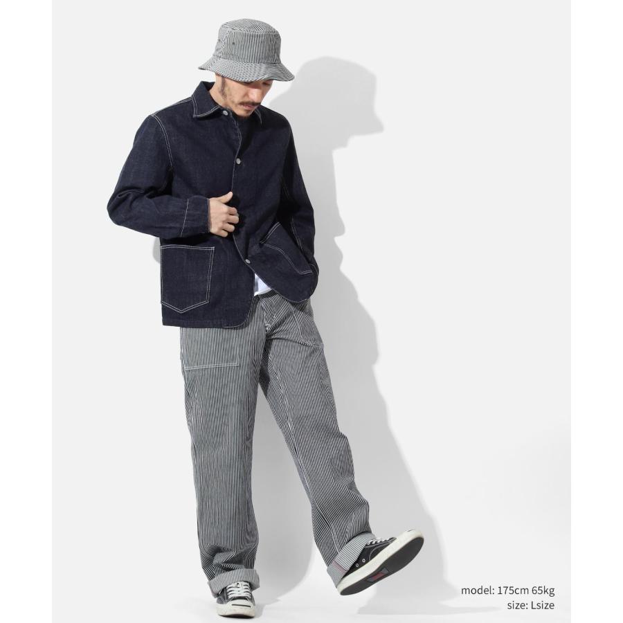 児島ジーンズ 公式通販 ベーシック カバーオール メンズ  アウター トップス デニム ストライプ ヒッコリー kojima genes 【RNB5008】 | 児島ジーンズ | 12