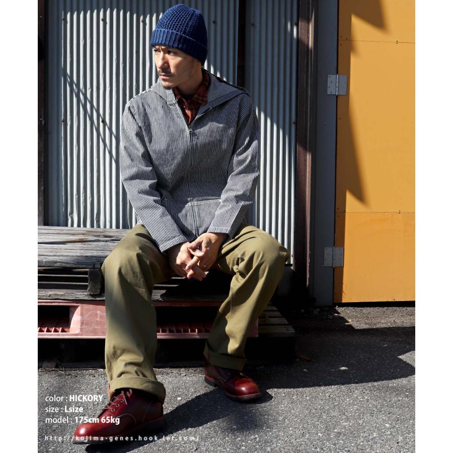 デニム＆ヒッコリー ダブルジップ パーカー 【 児島ジーンズ 】 長袖 キャンプ アウトドア キャンツー メンズ 無地 ストライプ ネイビー 紺 男性【 RNB5029 】 | 児島ジーンズ | 17