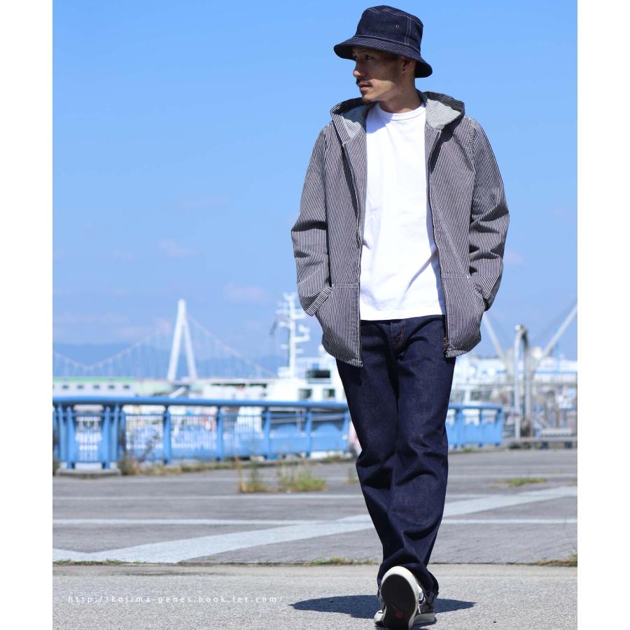 デニム＆ヒッコリー ダブルジップ パーカー 【 児島ジーンズ 】 長袖 キャンプ アウトドア キャンツー メンズ 無地 ストライプ ネイビー 紺 男性【 RNB5029 】 | 児島ジーンズ | 19