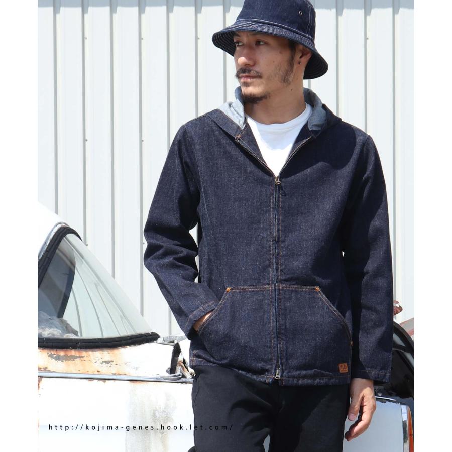 児島ジーンズ デニム&ヒッコリー ダブルジップ パーカー 児島ジーンズ デニム&ヒッコリー ダブルジップ パーカー