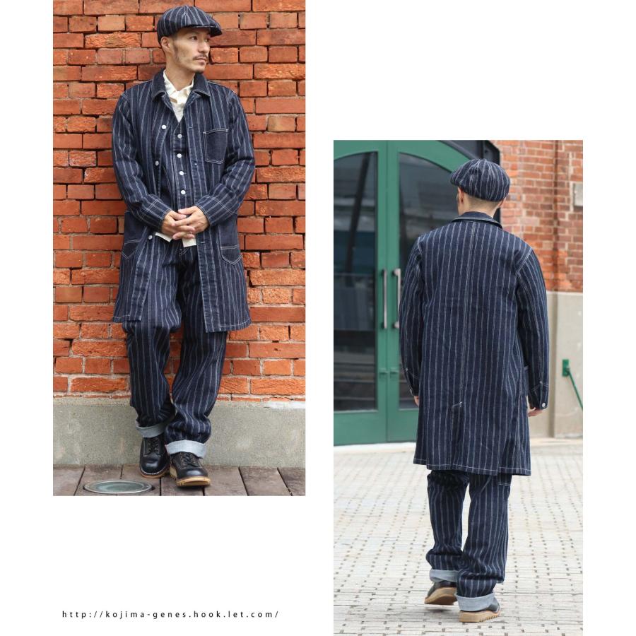 児島ジーンズ 13oz ダブルストライプ ウォバッシュ エンジニアコート 