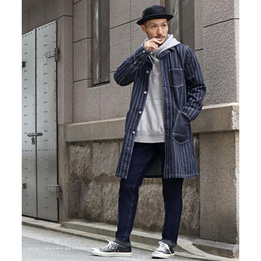 児島ジーンズエンジニアロングコートMサイズ濃紺