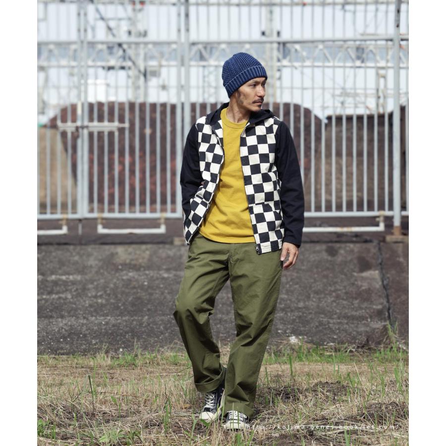 児島ジーンズ 公式通販 ブロックチェック ダブルジップ フーディー