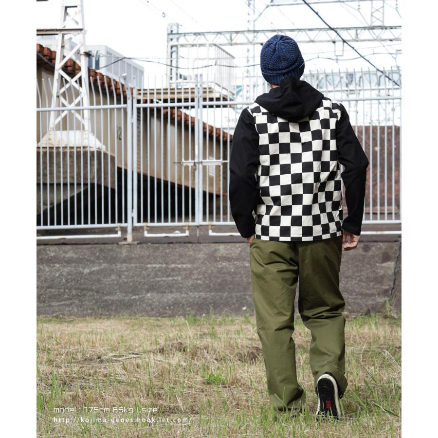 児島ジーンズ 公式通販 ブロックチェック ダブルジップ フーディー