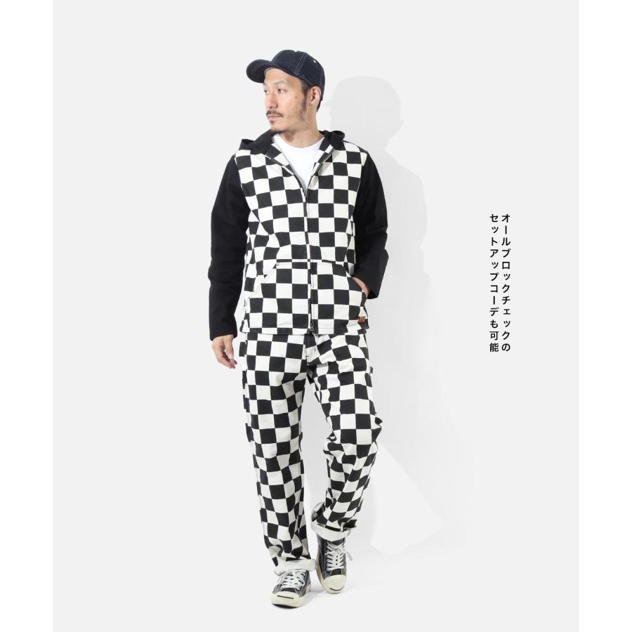 児島ジーンズ 公式通販 ブロックチェック ダブルジップ フーディー