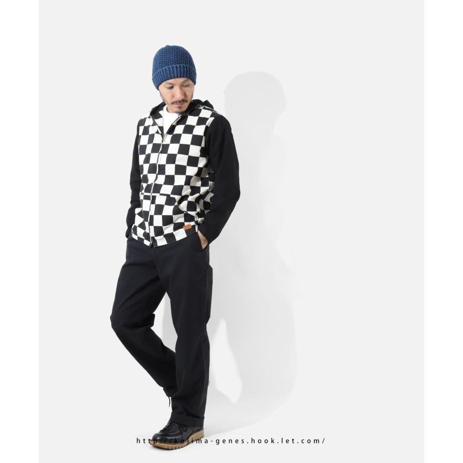 児島ジーンズ 公式通販 ブロックチェック ダブルジップ フーディー