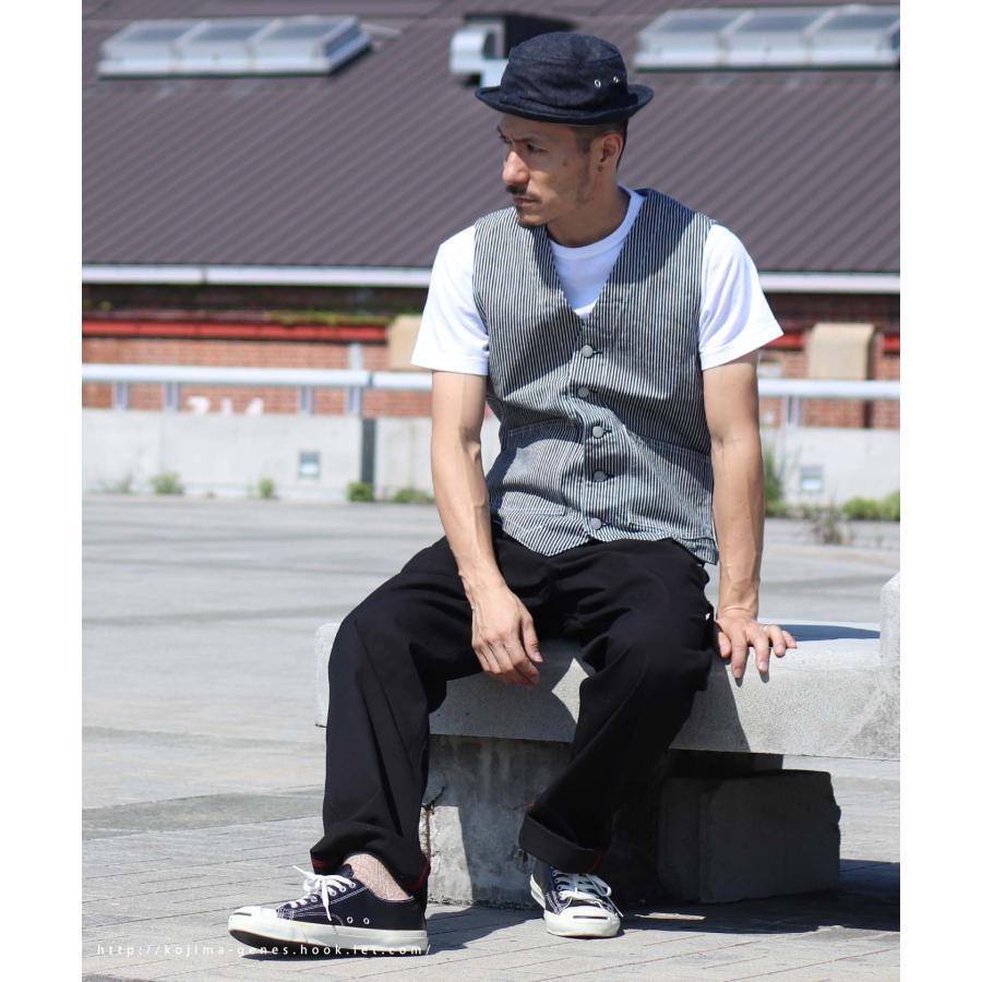 13oz デニム＆ヒッコリー ベスト 【 児島ジーンズ 】 トップス アウトドア キャンプ アメカジ バイク ツーリング ネイビー ストライプ 男性 女性【 RNB568N 】 | 児島ジーンズ | 17
