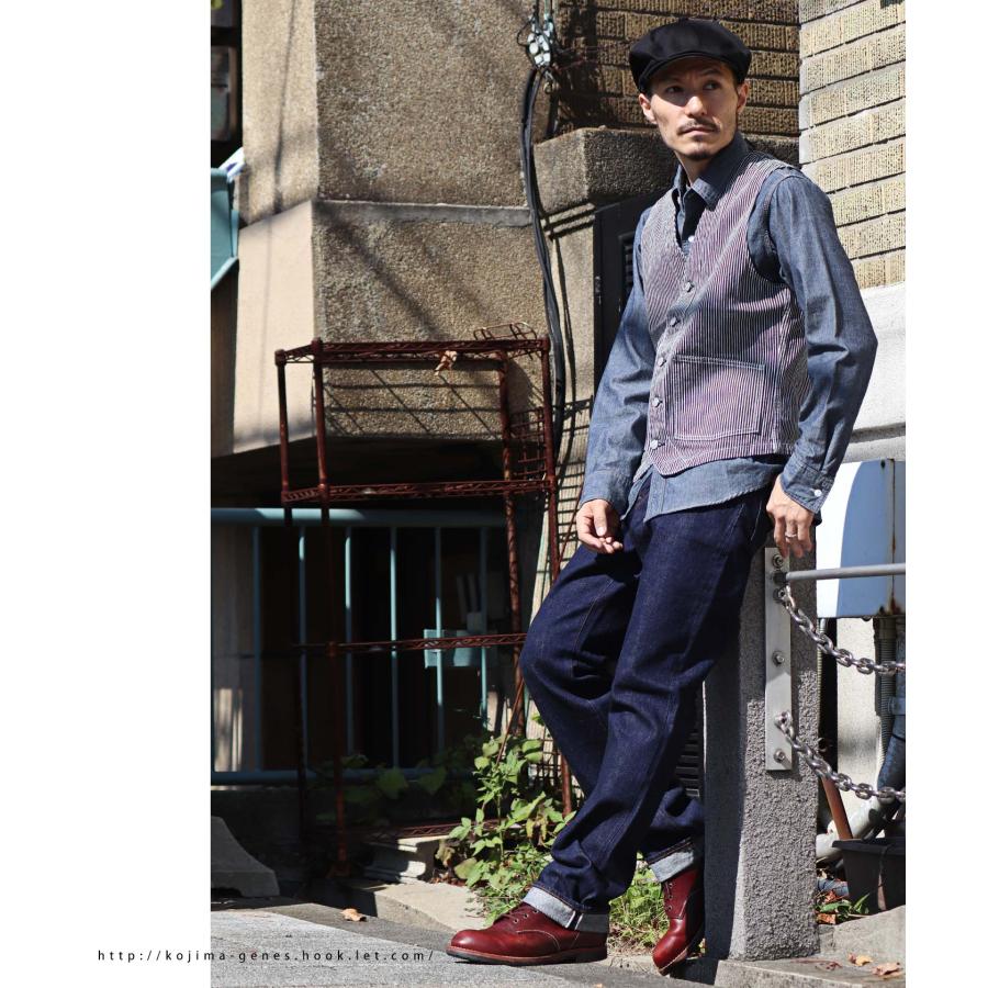 児島ジーンズ 13oz デニム&ヒッコリー ベスト 【 】 トップス 児島ジーンズ 13oz デニム&ヒッコリー ベスト 【 】 トップス