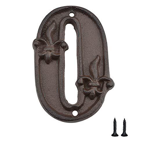 Morobor 5インチの高さの堅実な家番号 茶色に仕上げられた鋳鉄の家の住所番号 マッチングネジで簡単に取り付ける 番号0 Kdayndofqz Www Familyontour De