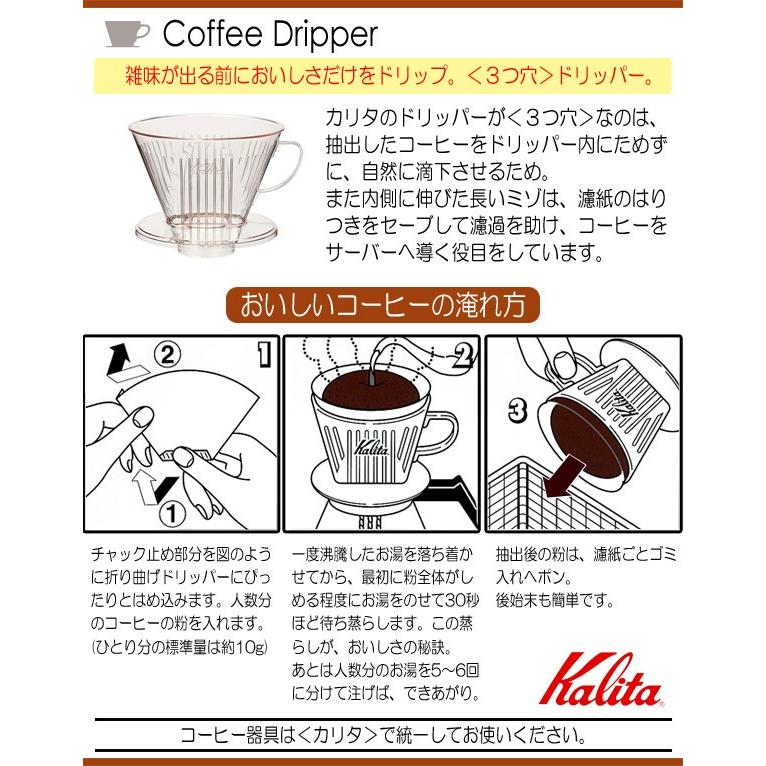 カリタ Ｋａｌｉｔａ　プラスチック製コーヒードリッパー １０１−Ｄ　ＡＳ樹脂製　計量スプーン付　※１〜２人用  品番：＃０４００１｜hoonstore｜02