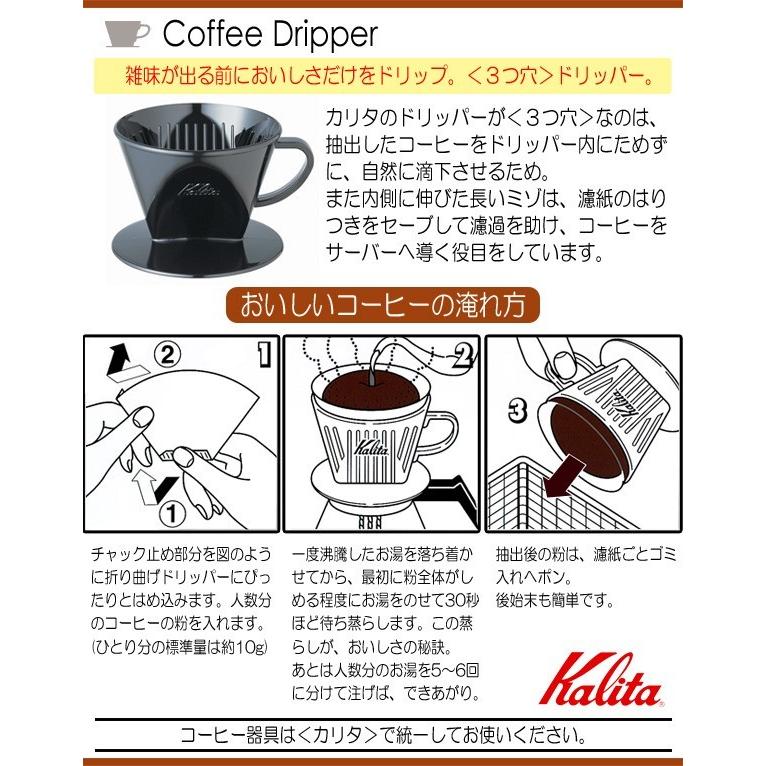 カリタ Ｋａｌｉｔａ　プラスチック製コーヒードリッパー １０１−ＫＰ ブラック　ＰＰ樹脂製　計量スプーン付　※１〜２人用  品番：＃０４０１３｜hoonstore｜02