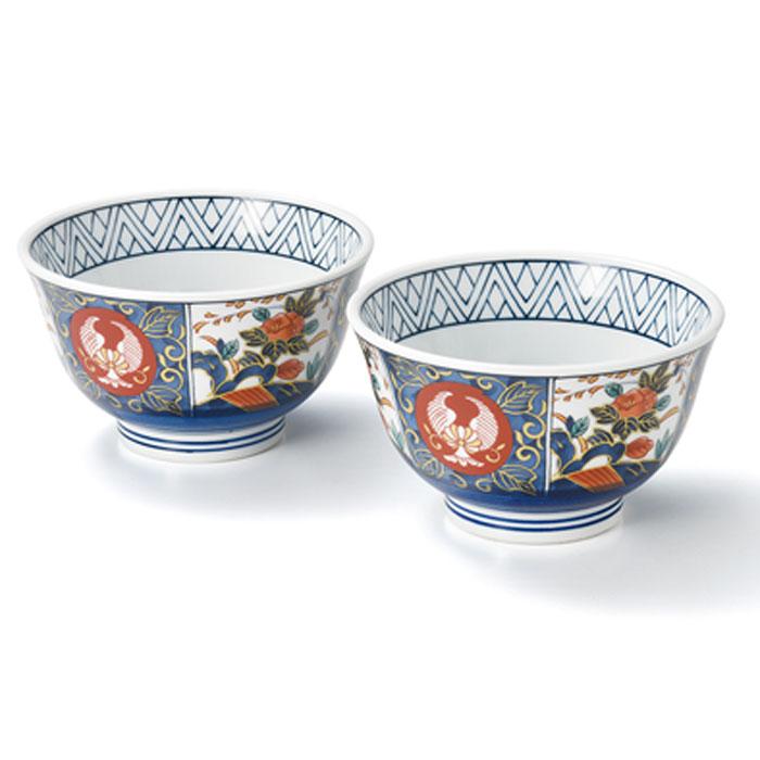 錦彩古伊万里 美濃焼 ブルーム 大丼ペア 径14.5cm 材質：磁器