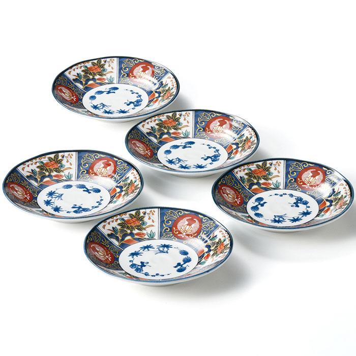 和風模様の皿 5枚セット 直径23cm伊万里焼