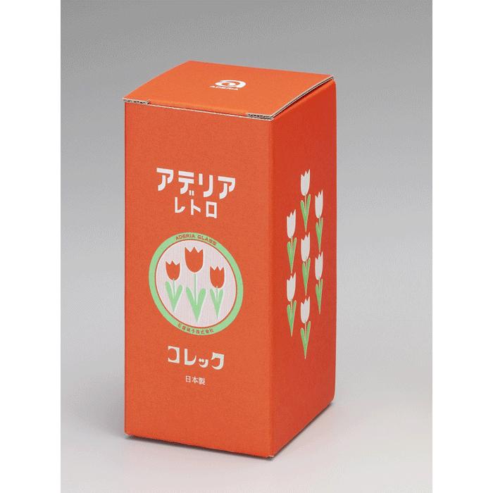 アデリアグラス 5個 STスラック9 オレンジ色 箱あり 当時物の脚付き