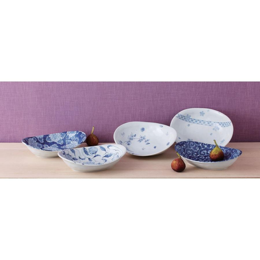 西海陶器 染付絵変り カレー皿揃 美濃焼 磁器製 カレー皿が5枚セット