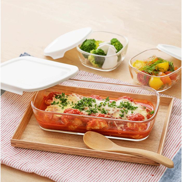 ハリオ　スタッキング　耐熱ガラスコンテナ　スクエア10個セット ハリオ】スタッキング耐熱ガラスコンテナ・ スクエア 10個セット