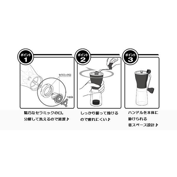 ハリオ ＨＡＲＩＯ　コーヒーミル・セラミックスリム １〜２杯用　コーヒー粉２４ｇ　透明ブラック｜hoonstore｜06