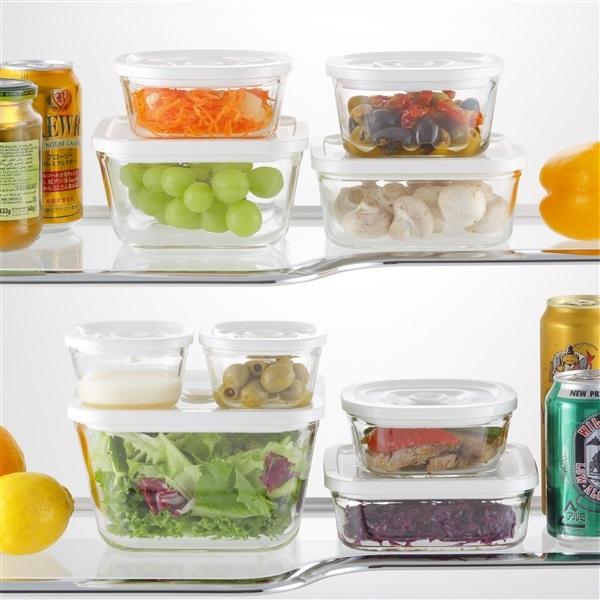 イワキ iwaki 耐熱ガラス 密閉パック＆レンジ 角型5点セット 110ml