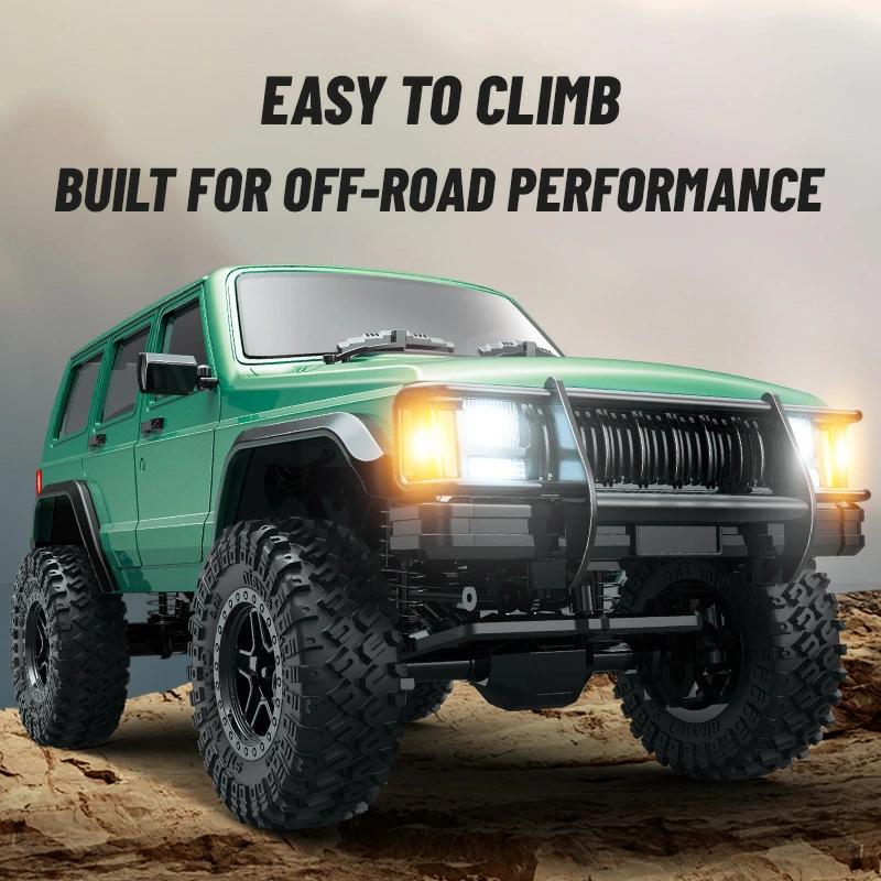 【1/18スケール Jeepチェロキー RCカー】高性能フルスケールラジコン 本格オフロード仕様外付け高トルクモーター搭載最大走行距離100m40分連続走行LEDライト付きの画像
