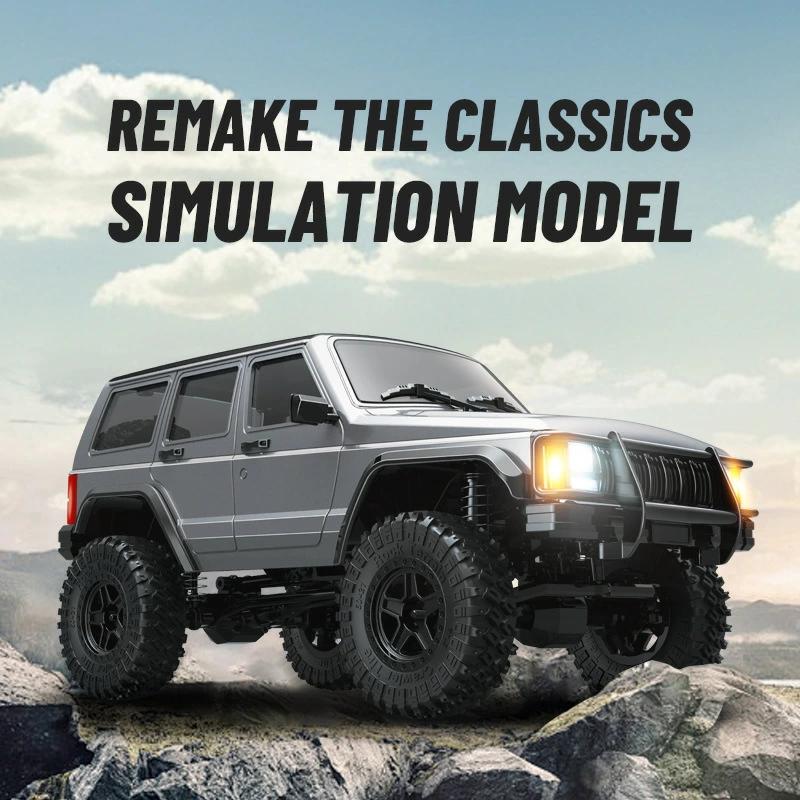 【1/18スケール Jeepチェロキー RCカー】高性能フルスケールラジコン 本格オフロード仕様外付け高トルクモーター搭載最大走行距離100m40分連続走行LEDライト付きの画像