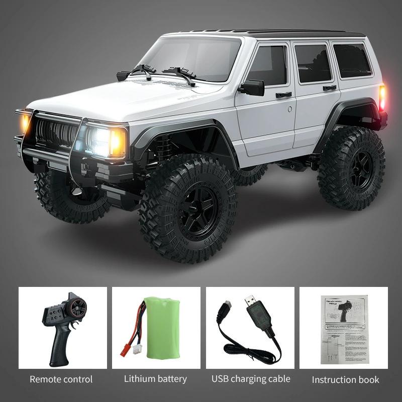 【1/18スケール Jeepチェロキー RCカー】高性能フルスケールラジコン 本格オフロード仕様外付け高トルクモーター搭載最大走行距離100m40分連続走行LEDライト付きの画像