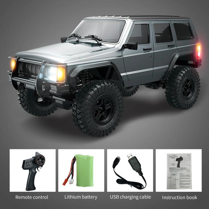 【1/18スケール Jeepチェロキー RCカー】高性能フルスケールラジコン 本格オフロード仕様外付け高トルクモーター搭載最大走行距離100m40分連続走行LEDライト付きの画像