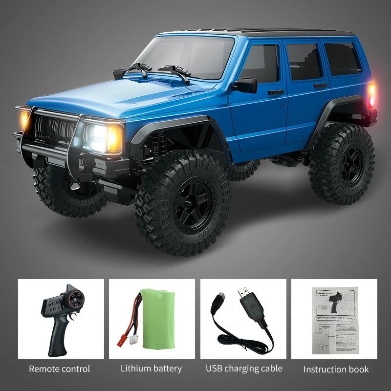 【1/18スケール Jeepチェロキー RCカー】高性能フルスケールラジコン 本格オフロード仕様外付け高トルクモーター搭載最大走行距離100m40分連続走行LEDライト付きの画像