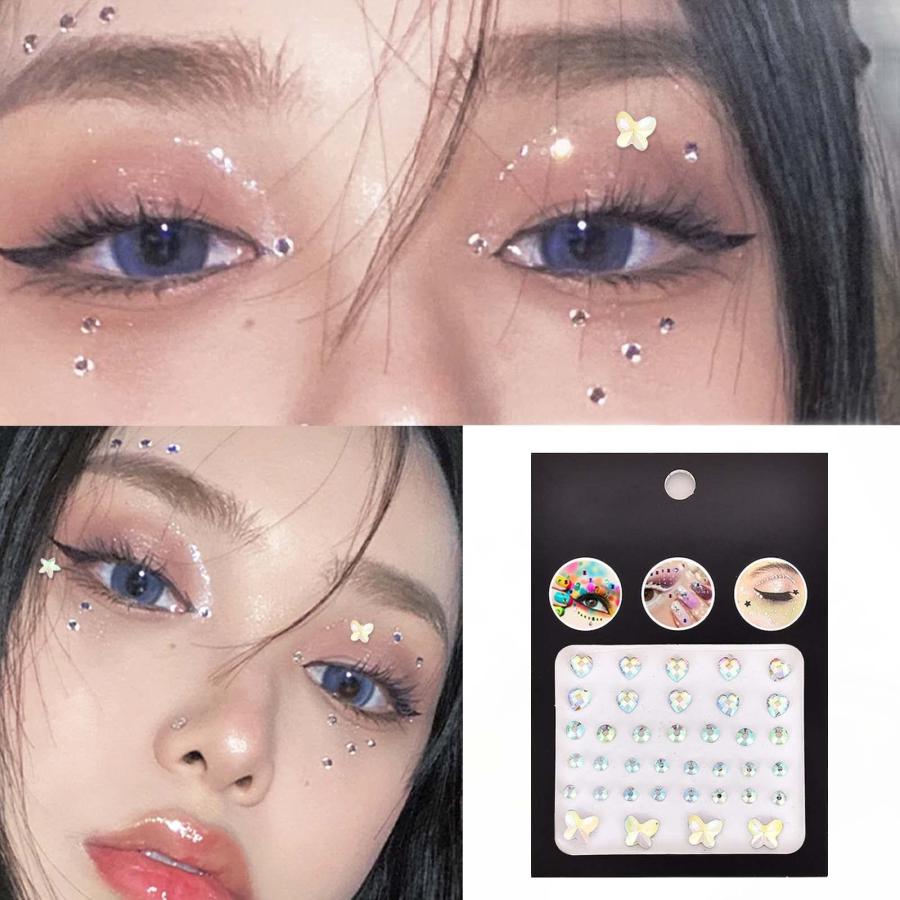 RUMAY ラインストーン ステッカー 【4個入り】フェイス シール