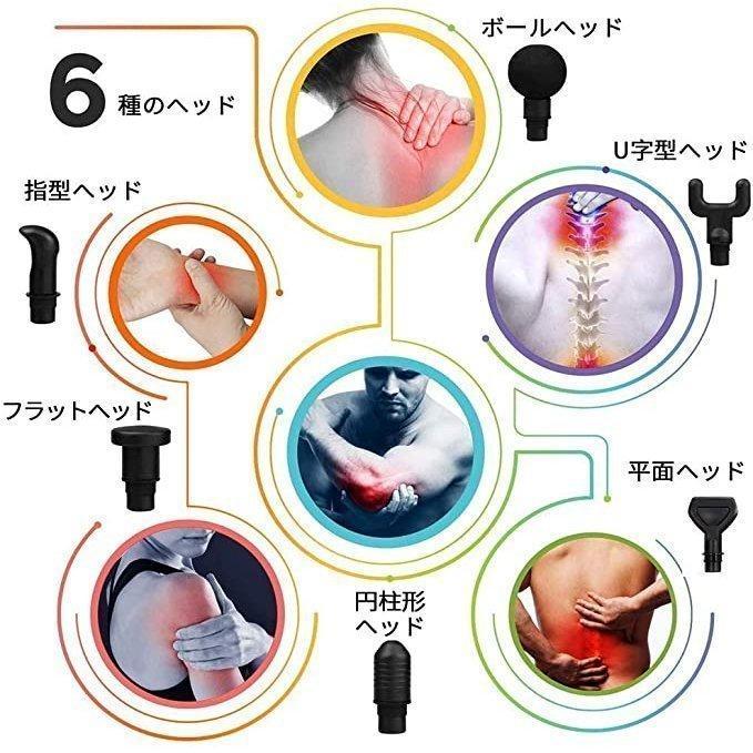 電動マッサージャー マッサージガン 筋膜リリース 多機能 20段階強力
