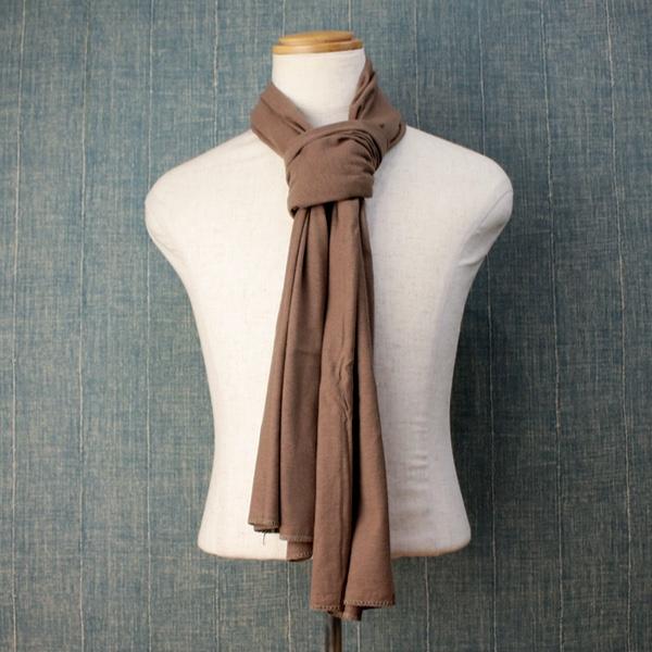 テンダーロイン COTTON STOLE 編込みコットンストール ブラウン カシミヤストール チェスナットブラウン | EDWARD BROWN(エドワード