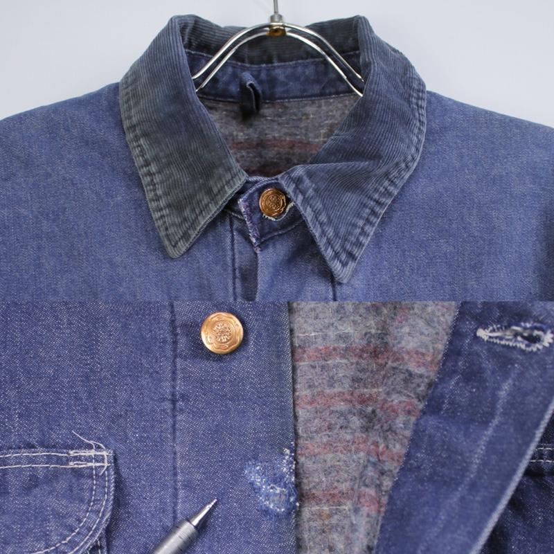 70s Blue Bell”ブルーベル”ブランケット デニム カバーオール 古着 70s Blue Bell 希少!! フルジップ 濃紺 デニム ワーク