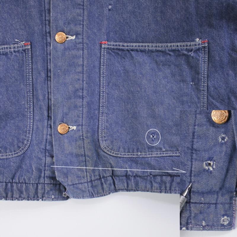 古着 ブルーベル BLUE BELL 70s デニム カバーオール 42 ブランケット