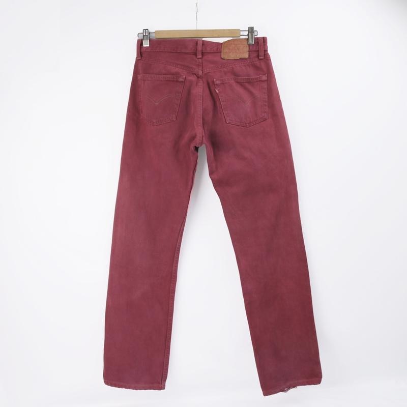 Levi's（リーバイス） 古着 後染めバーガンディ 501 カラー デニム