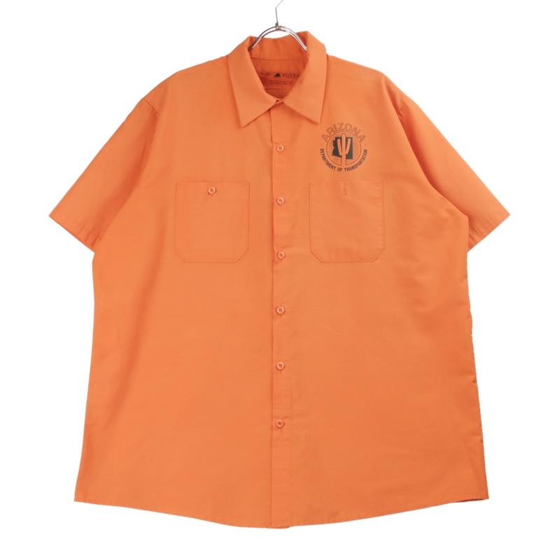 RIJKAARD 3 オレンジシャツ 古着 RED KAP オレンジ 半袖 ワークシャツ USA製 レッドキャップ