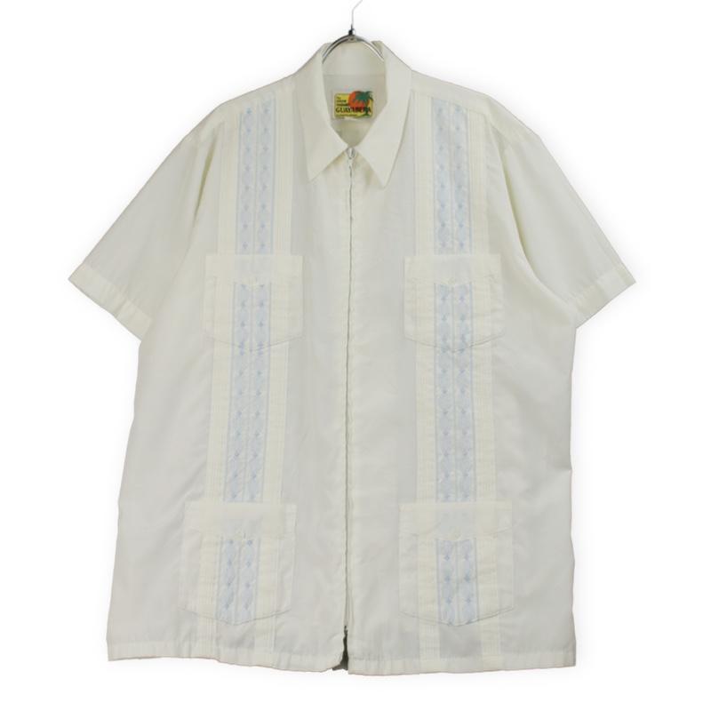 HABAND GUAYABERA ジップ キューバシャツ オフホワイト 【メール便可