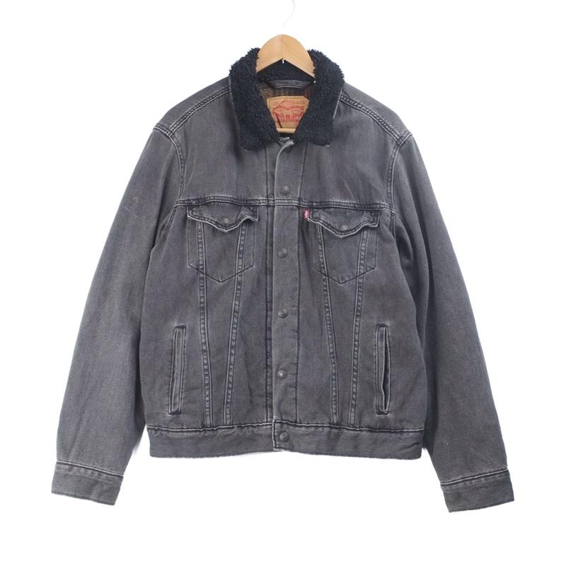 Levi's（リーバイス） ブラック デニム ジャケット ボア Gジャン