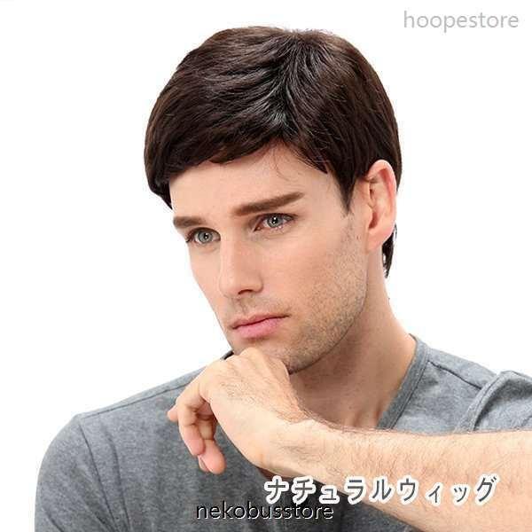 定番から日本未入荷 ウィッグ メンズ ショートウィッグ 白髪隠しウィッグ 耐熱 自然 ナチュラル 黒髪 男性 薄毛隠し 30代40代50代 髪ネット付 父の日