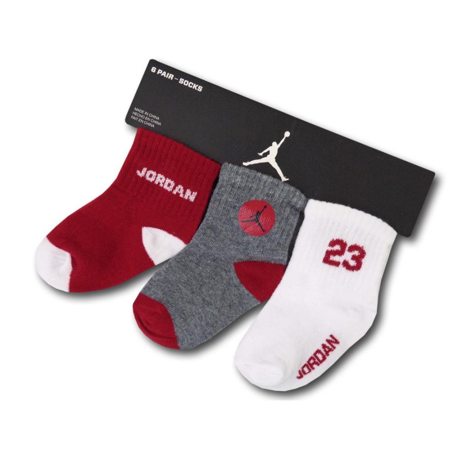 ベビージョーダン ソックス 6足セット Jordan Infant Socks Set 靴下 赤ダークグレー白 Ba499 Ba499 Hoop Town 通販 Yahoo ショッピング