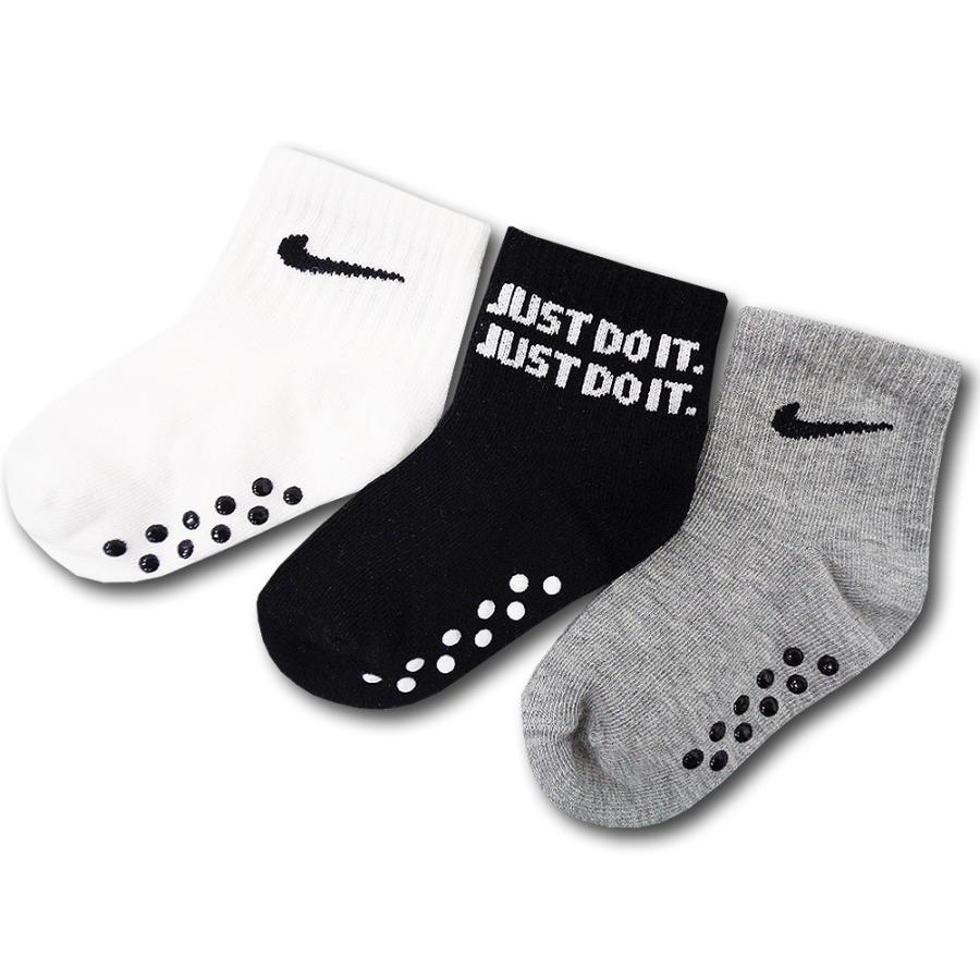 キッズ 最大99 オフ 子供用 ナイキ ソックス 3足セット Nike Grippy リトルキッズ 靴下 Ba659 Socks 白黒灰 9 13cm
