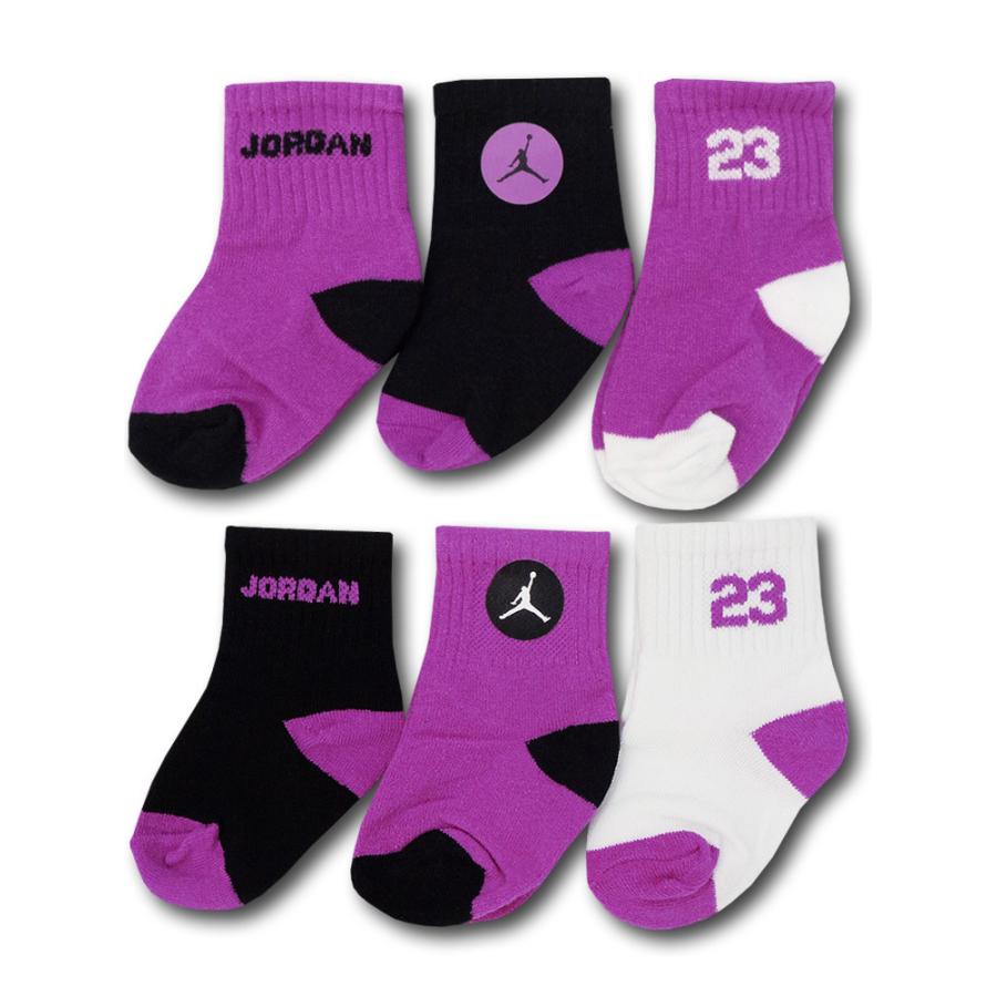 ベビー ジョーダン ソックス 6足セット Jordan Socks ベビー服 赤ちゃん 靴下 マゼンタ黒白 Ba712 Ba712 Hoop Town 通販 Yahoo ショッピング