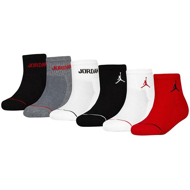 ジュニア ジョーダン クォーターソックス 6足セット Jordan Quarter Socks 6 Pack キッズ ユース レディース 22cm 25cm 黒灰白赤 Bk319 Bk319 Hoop Town 通販 Yahoo ショッピング