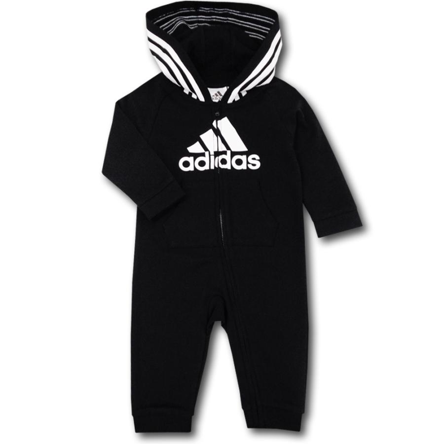 ベビー Adidas Hooded Coverall Baby アディダス フード付きカバーオール 黒白 Bo008 Bo008 Hoop Town 通販 Yahoo ショッピング