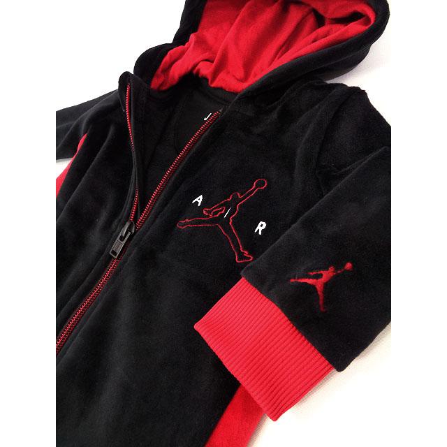 ベビー ジョーダン ベロアカバーオール Jordan Coverall ベビー服 赤ちゃん 黒赤 BT203|hooptown|02