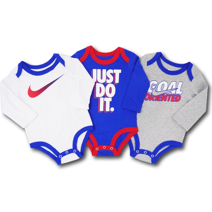 ベビー ナイキ ロンパース 3枚セット Nike Infant Romper 3 Piece Set 赤ちゃん 新生児 長袖 白青灰 Bt0 Bt0 Hoop Town 通販 Yahoo ショッピング