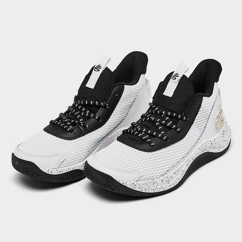 キッズ ジュニア Under Armour Curry 3Z7 ステフィン・カリー バスケットシューズ 白黒 KS101｜hooptown｜02