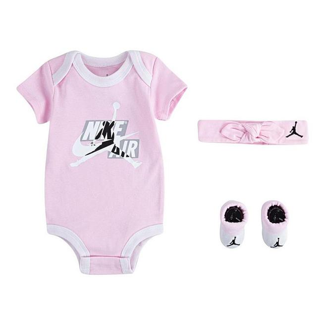 海外取り寄せ べビー Jordan ジョーダン ロンパース3点セット ピンク白黒 箱付き Qz114 Www Energytribune Com