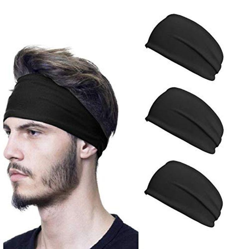 Hooyuuhome2号店tengfeng ヘアバンド メンズヘッドバンド 汗吸収 スポーツ 広幅 快適な汗止めバンド 男女兼用 速乾 ターバン風 ヘアバンド ラン 注目ブランドのギフト